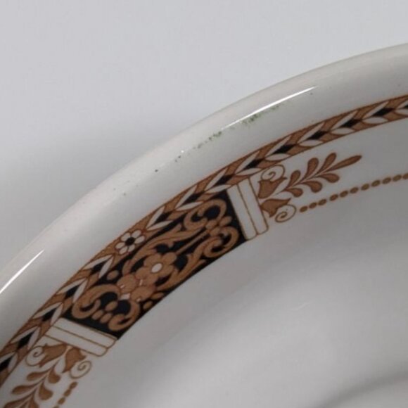 Syracuse China Webster Pattern Saucer Plate Gold Brown Design USA - Picture 3 of 7